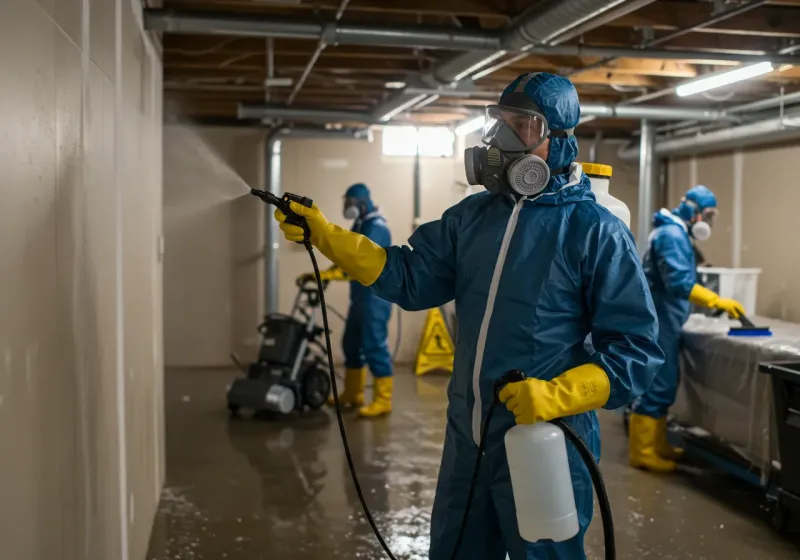 Basement Sanitization and Antimicrobial Treatment process in Beach City, OH