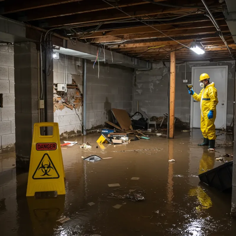 Flooded Basement Electrical Hazard in Beach City, OH Property